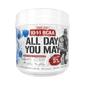 5% Nutrition AllDayYouMay Poudre BCAA Caffeinée 621g vue de face