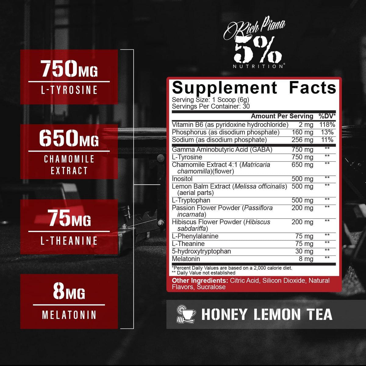 5% Nutrition Knocked Out 249g étiquette avec ingrédients