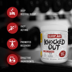 5% Nutrition Knocked Out 249g pot ouvert avec poudre