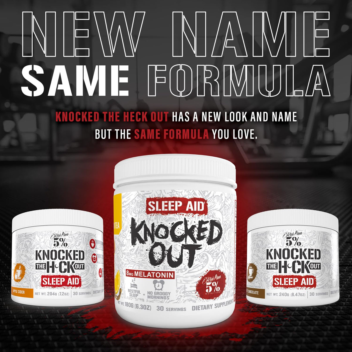 5% Nutrition Knocked Out complément alimentaire sommeil 259g vue de côté