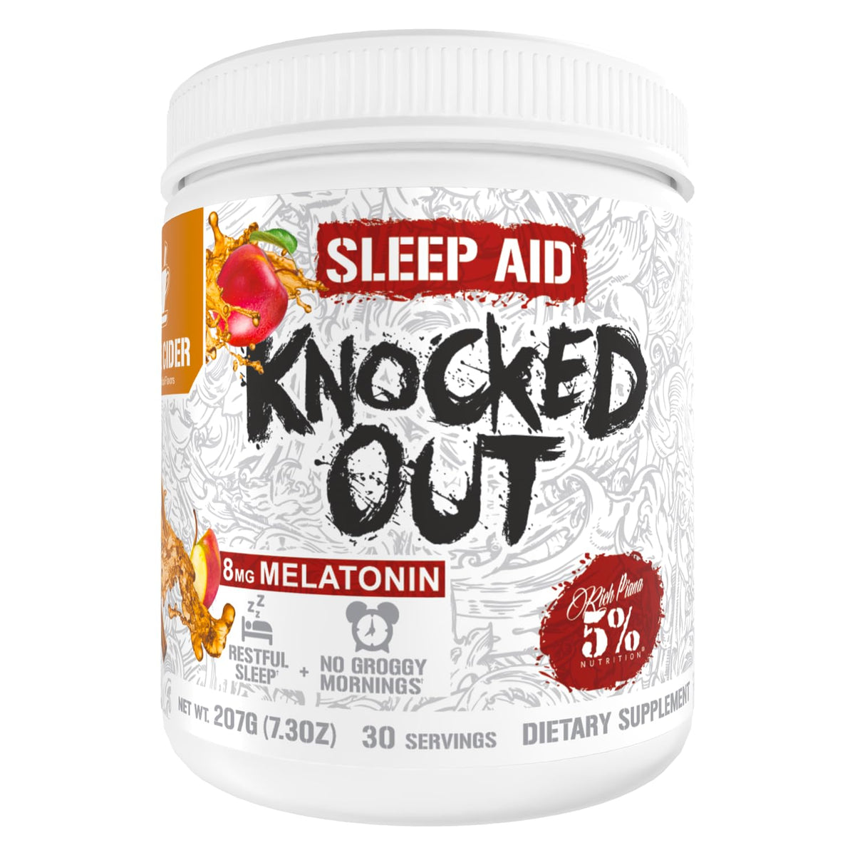 5% Nutrition Knocked Out complément alimentaire sommeil 259g vue de face