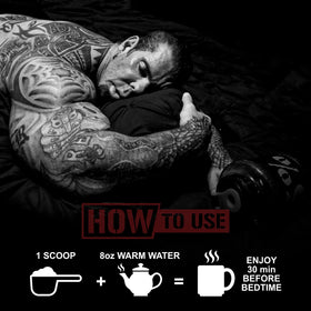 5% Nutrition Knocked Out complément alimentaire sommeil avec un verre d'eau