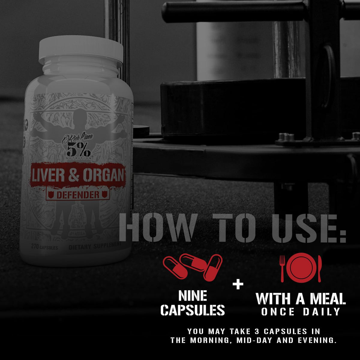 5% Nutrition Liver & Organ Defender 299g étiquette