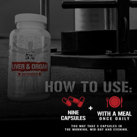5% Nutrition Liver & Organ Defender 299g étiquette