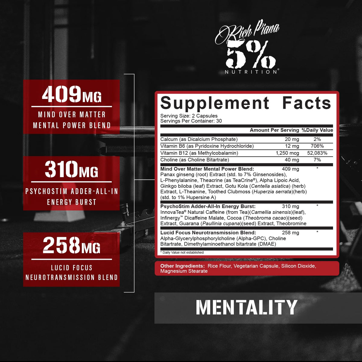 5% Nutrition Mentality complément nootropique capsules
