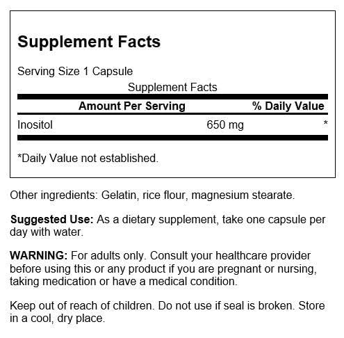Emballage de Swanson Inositol 650 mg 100 capsules