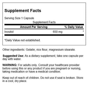 Emballage de Swanson Inositol 650 mg 100 capsules