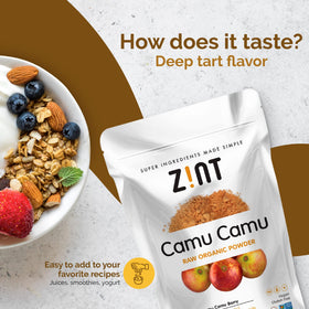 Poudre de Camu Camu Zint avec des fruits