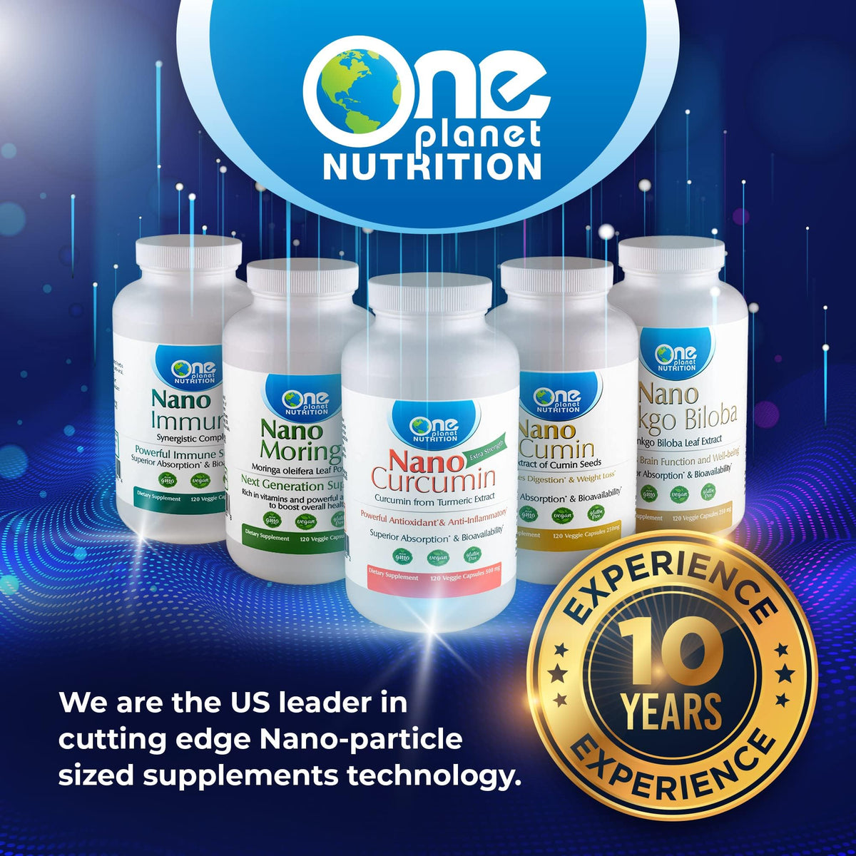 One Planet Nutrition Nano EGCG Capsules 250 mg sur une table en bois
