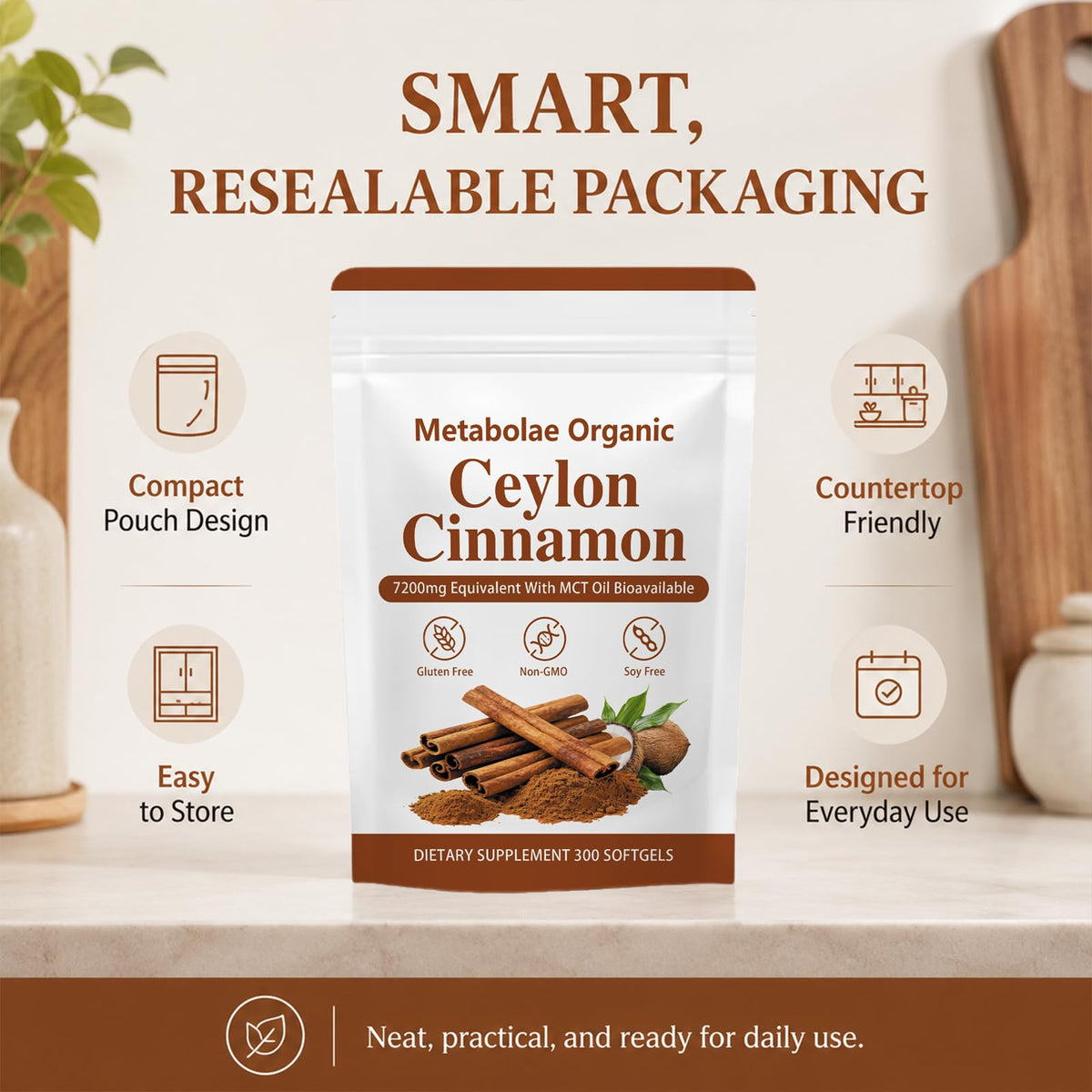 a balanced routine Ceylon Cinnamon Capsules avec huile MCT