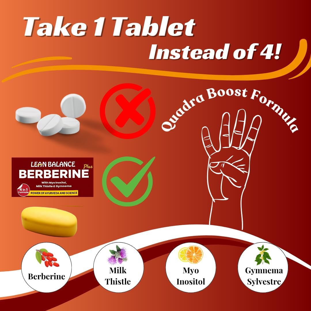 a balanced routine Lean Balance 1000mg Berberine Plus avec un verre d'eau