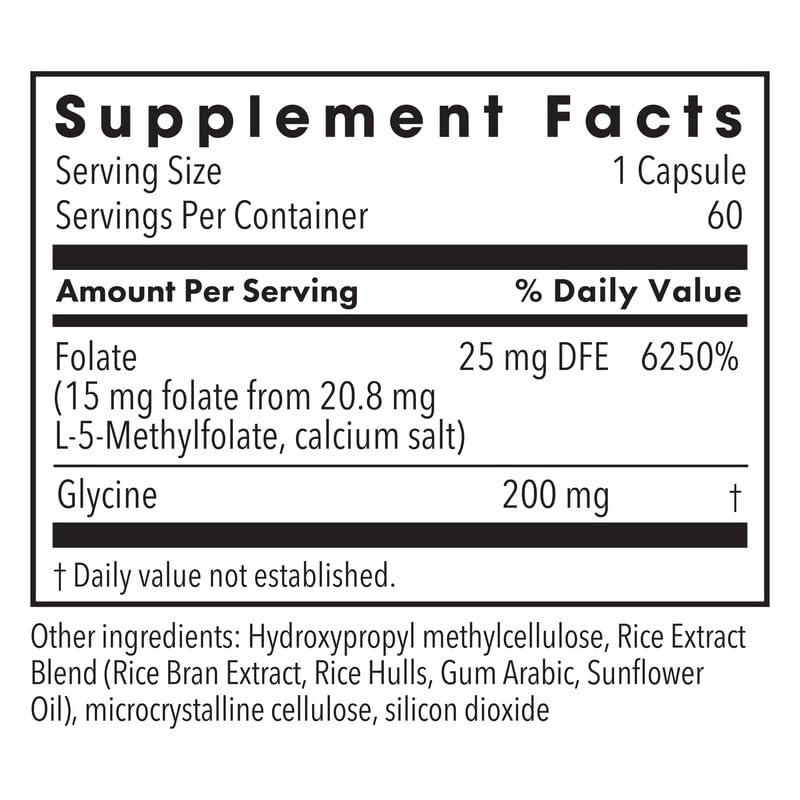 a balanced routine Maintenance L-Méthylfolate 15 mg 60 capsules vue arrière