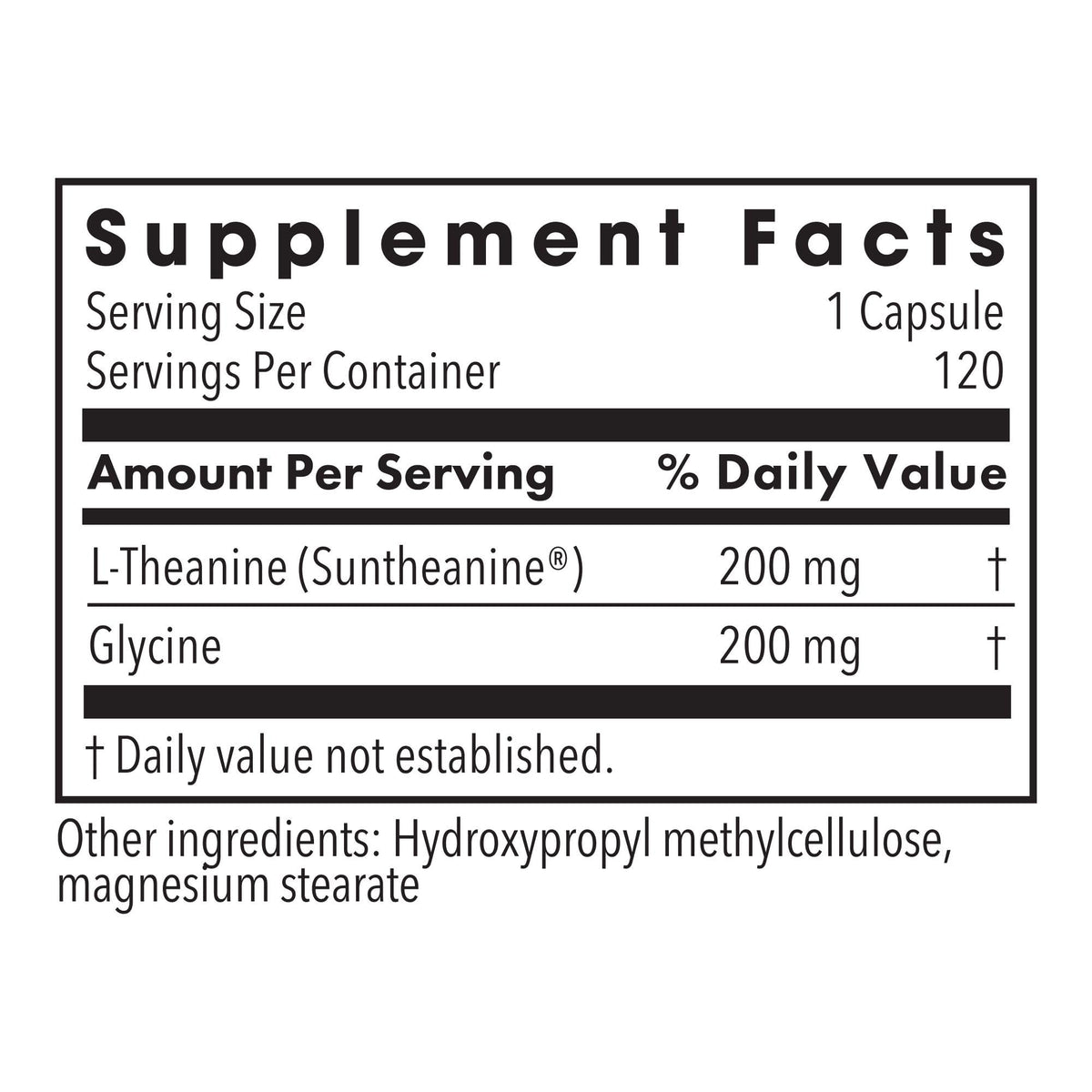 a balanced routine Maintenance L-Theanine bottle side view