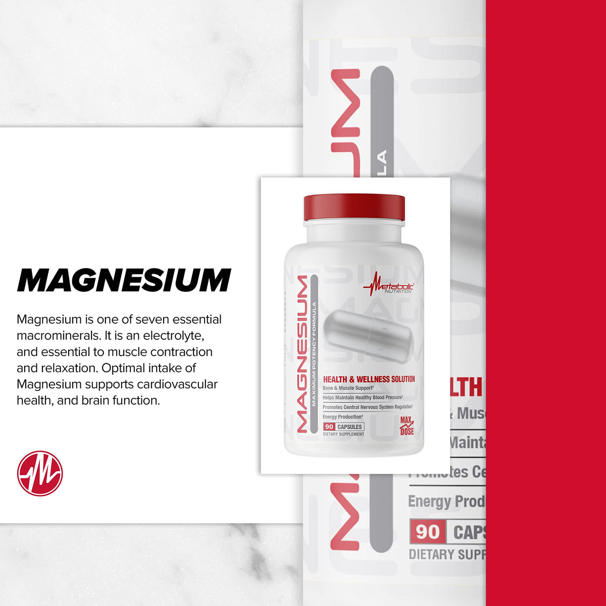 a balanced routine Nutrition Magnésium 650mg capsules sur une table