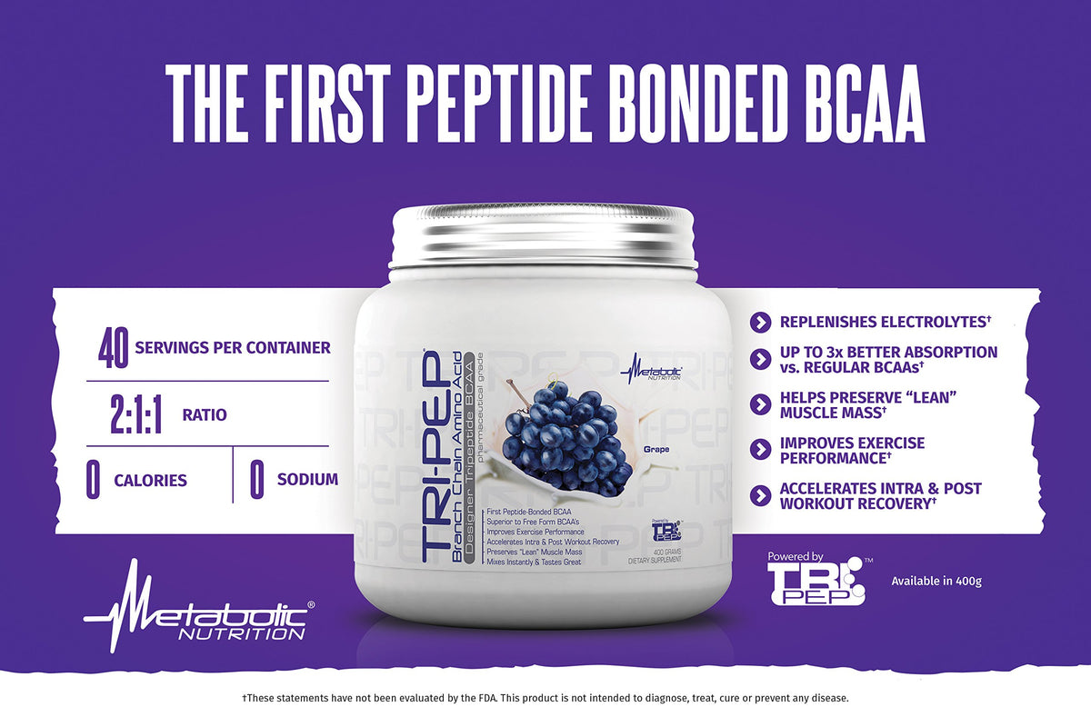 a balanced routine Nutrition TRIPEP BCAA 400g en poudre dans un verre