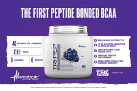a balanced routine Nutrition TRIPEP BCAA Poudre 400g, étiquette et informations nutritionnelles