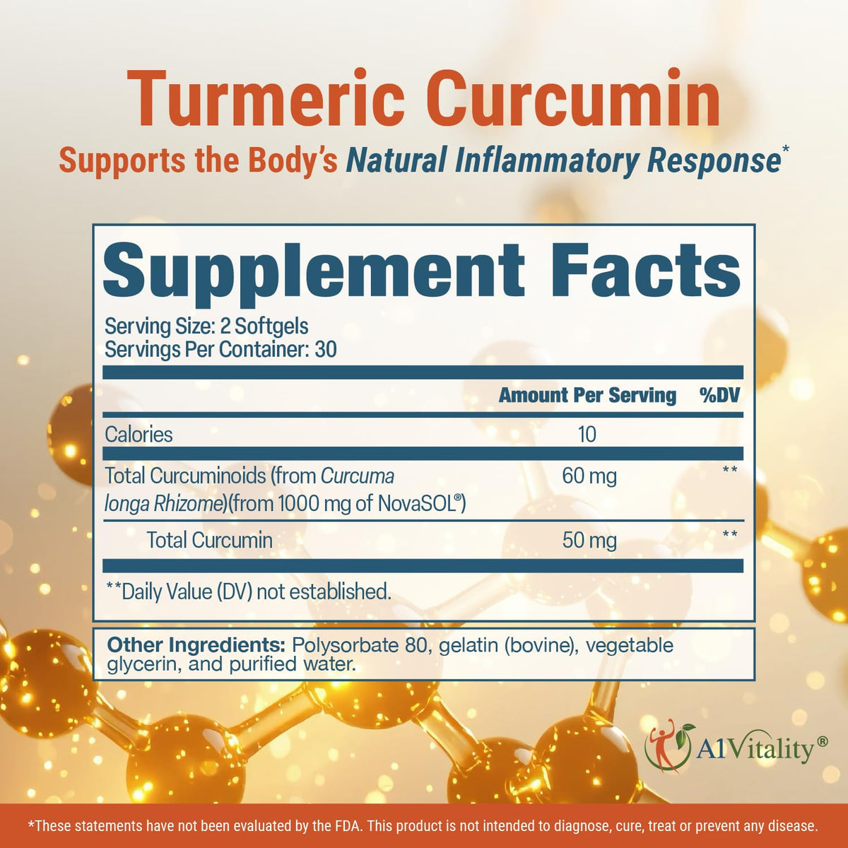 A1Vitality Curcuma NovaSOL 1000mg gélules softgel avec des herbes