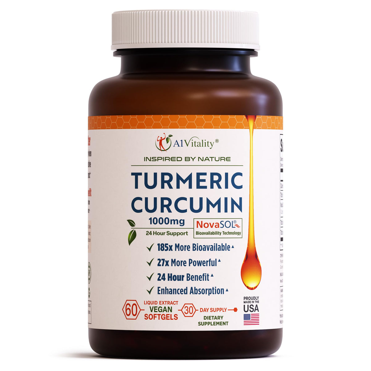 A1Vitality Curcuma Végétalien NovaSOL 1000mg gélules végétales