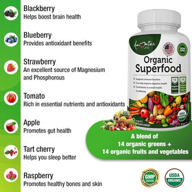 AAMATEC LIFE Complément Alimentaire Bio 60 Comprimés sur une table en bois