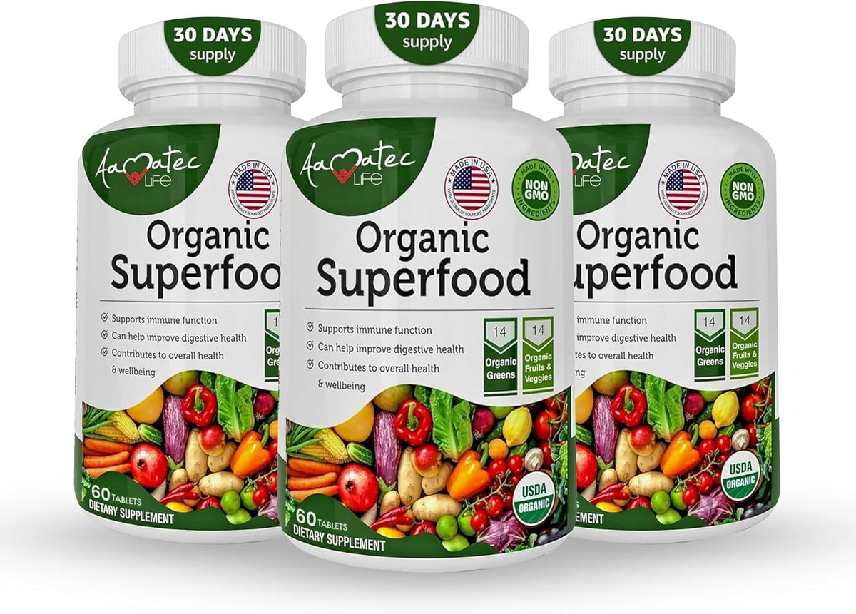 AAMATEC LIFE Superfood Greens 180ct boîte vue de face