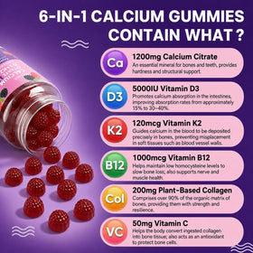 Aanuan Gummies Calcium Citrate 1200 mg nutritional information