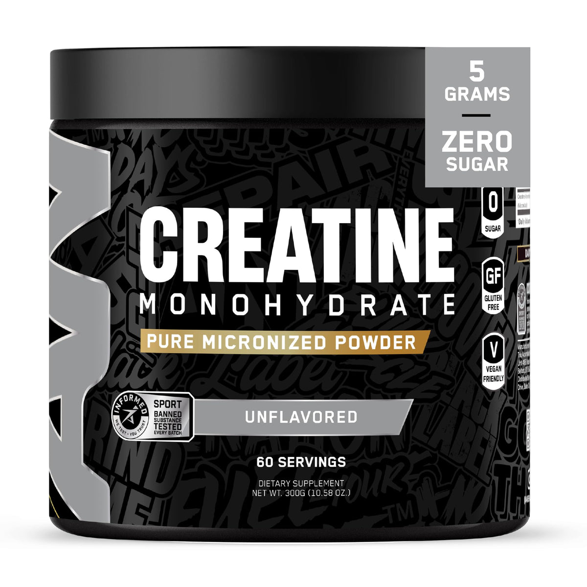 ABE all black everything Créatine Monohydrate 381g vue de face