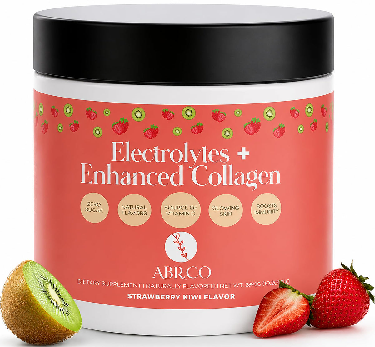 ABR.CO Poudre d'Électrolytes avec Collagène et Vitamine C, vue de face
