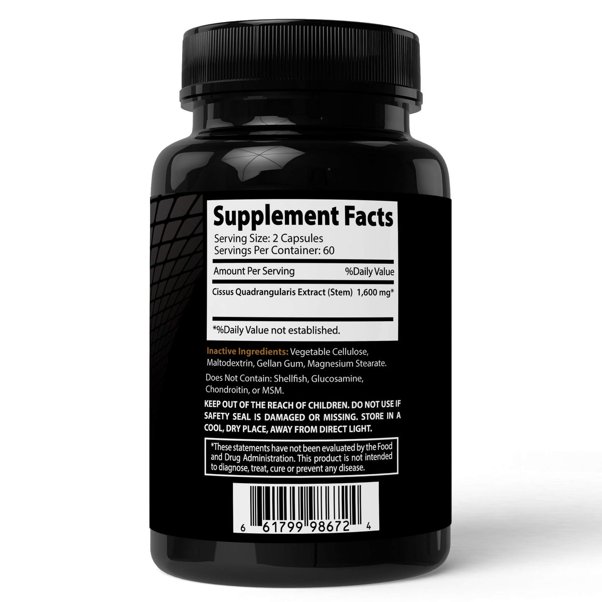 Absonutrix Cissus Quadrangularis 1600mg capsules in a hand