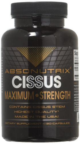 Absonutrix Cissus Quadrangularis 1600mg capsules on a wooden table
