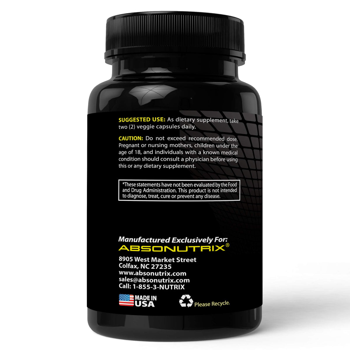 Absonutrix Fucoidan boîte montrant l'arrière et les informations nutritionnelles