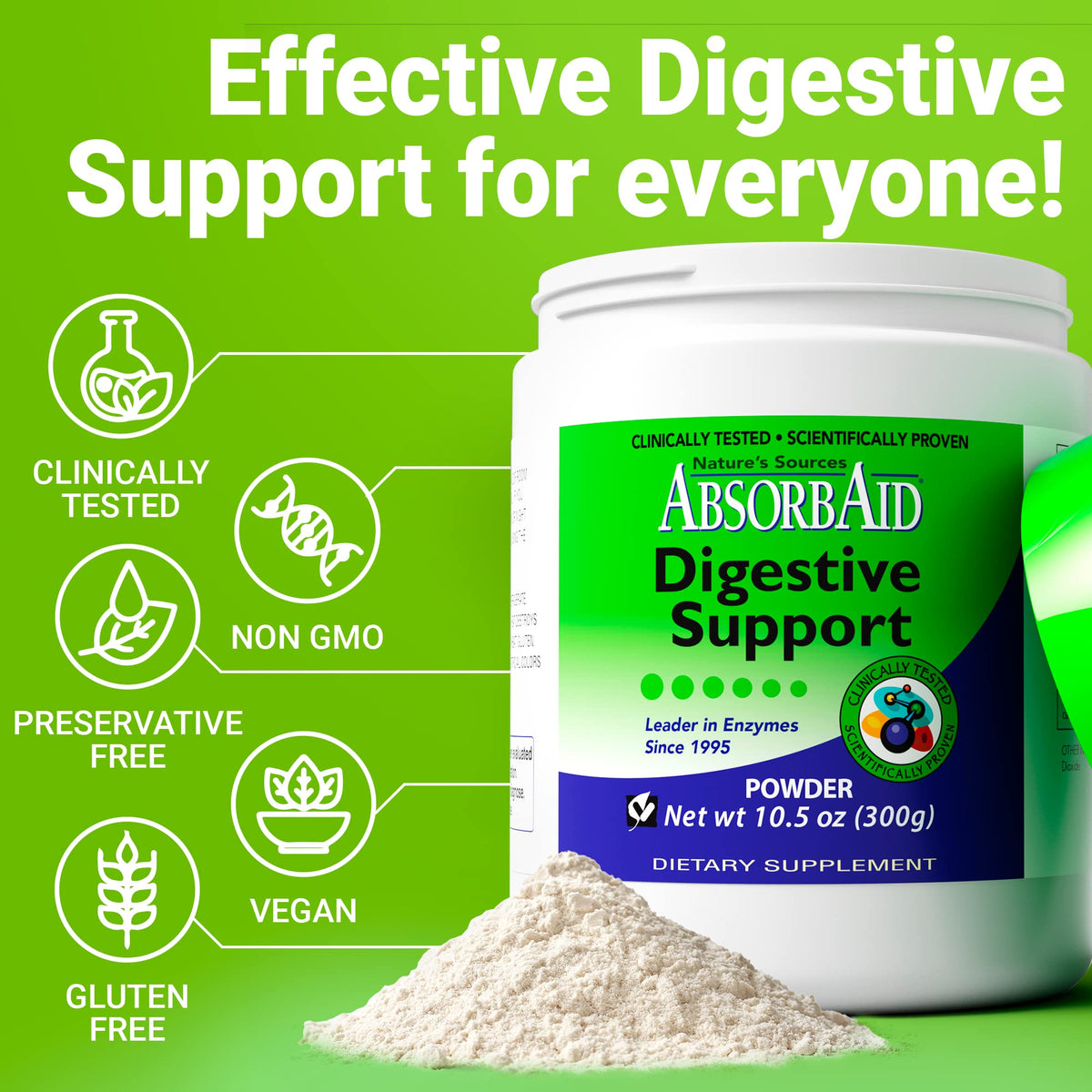 AbsorbAid Enzymes daily 300g étiquette arrière avec ingrédients