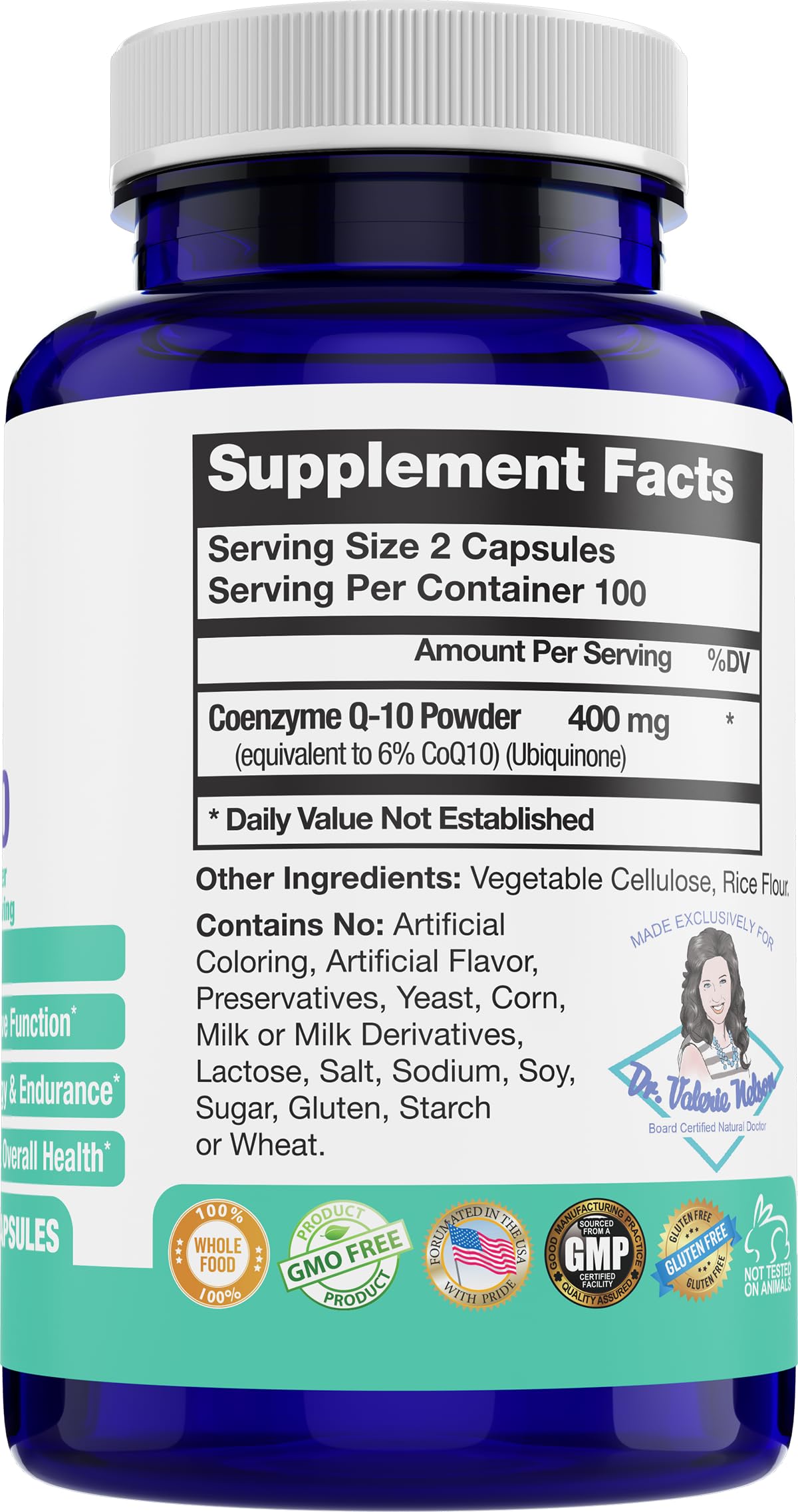 Abundant Life Wellness CoQ10 400 mg capsules vue de haut