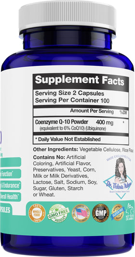 Abundant Life Wellness CoQ10 400 mg capsules vue de haut