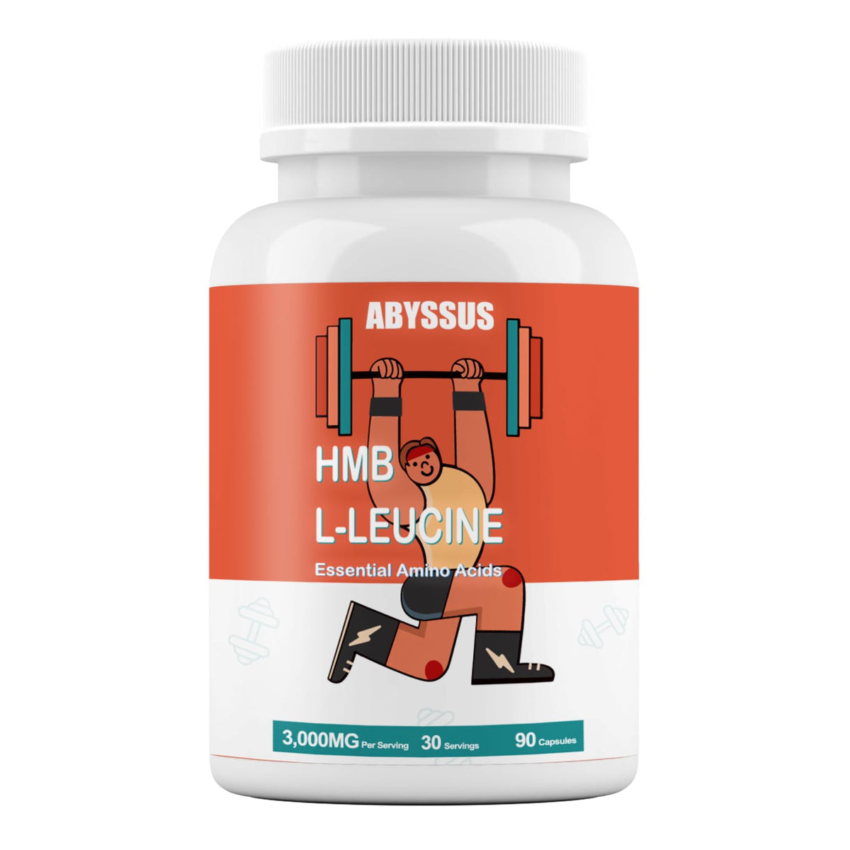 ABYSSUS Capsules HMB & L-Leucine 3000mg vue de face