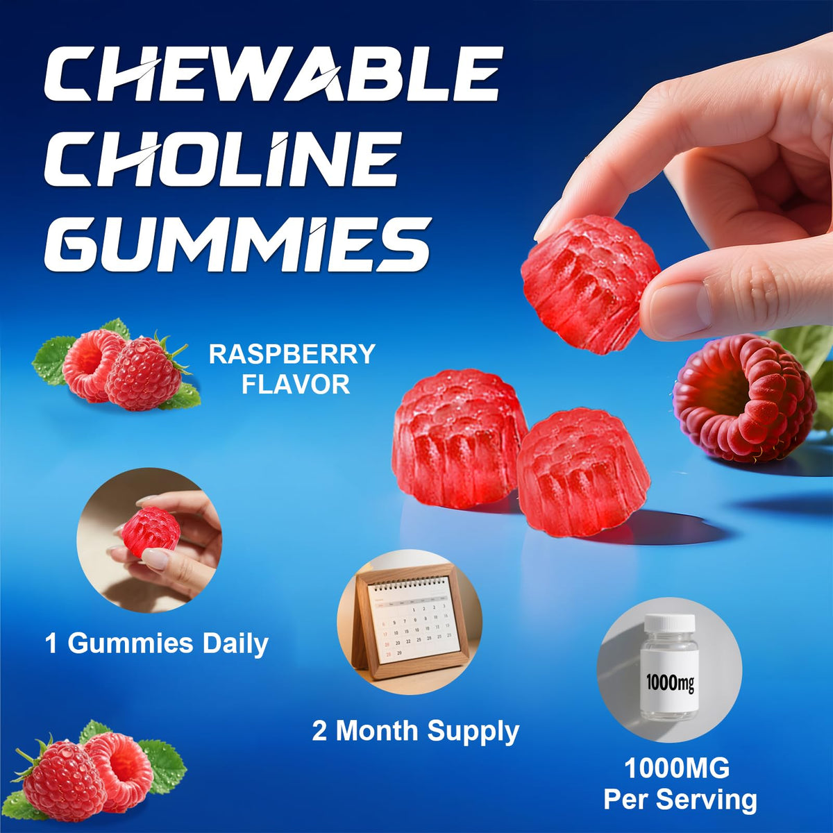 ABYSSUS Gummies Citicoline 1000mg gummies en gros plan