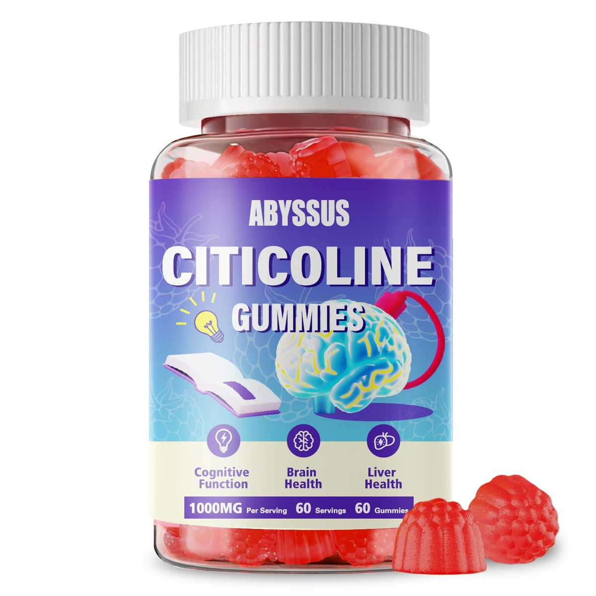 ABYSSUS Gummies Citicoline 1000mg pot de 60 gummies
