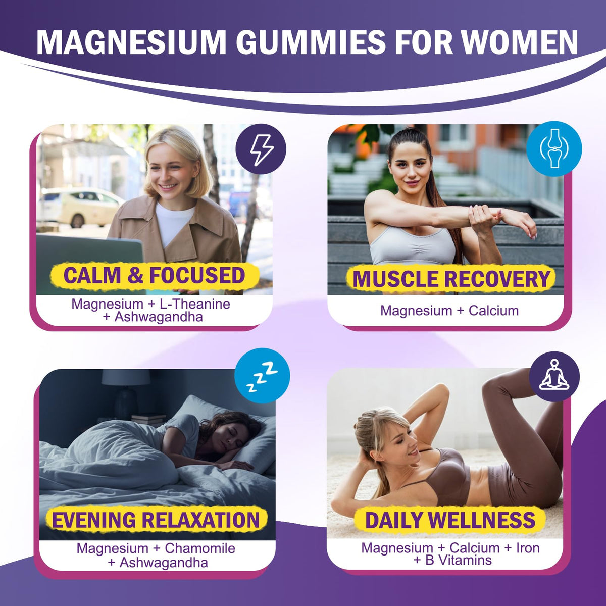 ABYSSUS Gummies Complex Magnésium 12-en-1, ingrédients sur l'emballage