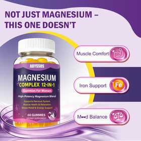 ABYSSUS Gummies Complex Magnésium 12-en-1, présentation des gummies