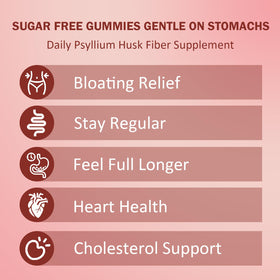 ABYSSUS Gummies de Psyllium 1500mg, boîte ouverte montrant les gummies