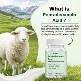 ACARE Acide Pentadécanoïque 60 Capsules avec un verre d'eau