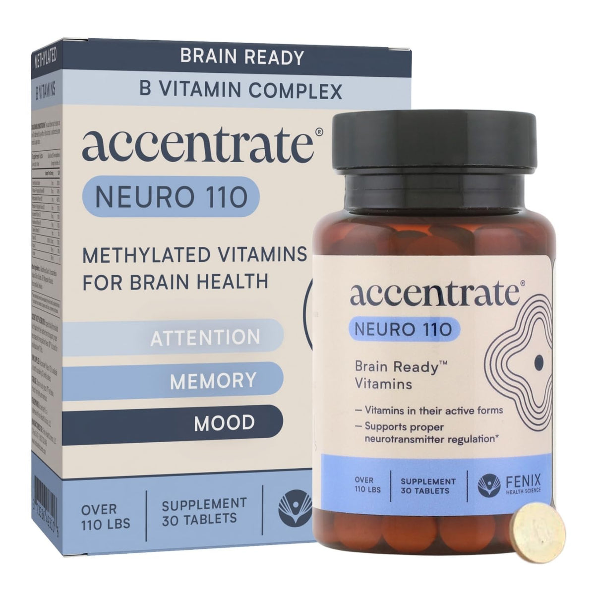 Accentrate Neuro B-Complex Methylé, vue de face