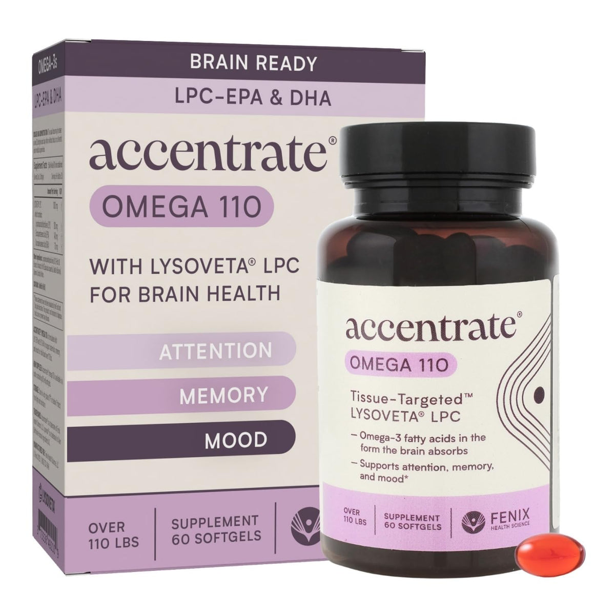 Accentrate Omega MAX boîte avec LYSOVETA LPC