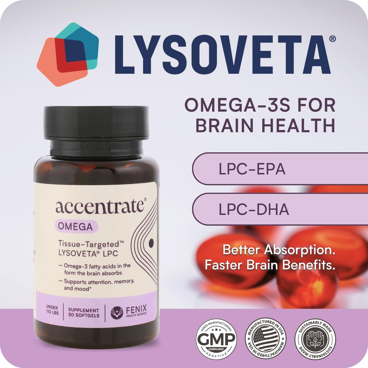 Accentrate Omega MAX LYSOVETA LPC photo de la boîte ouverte