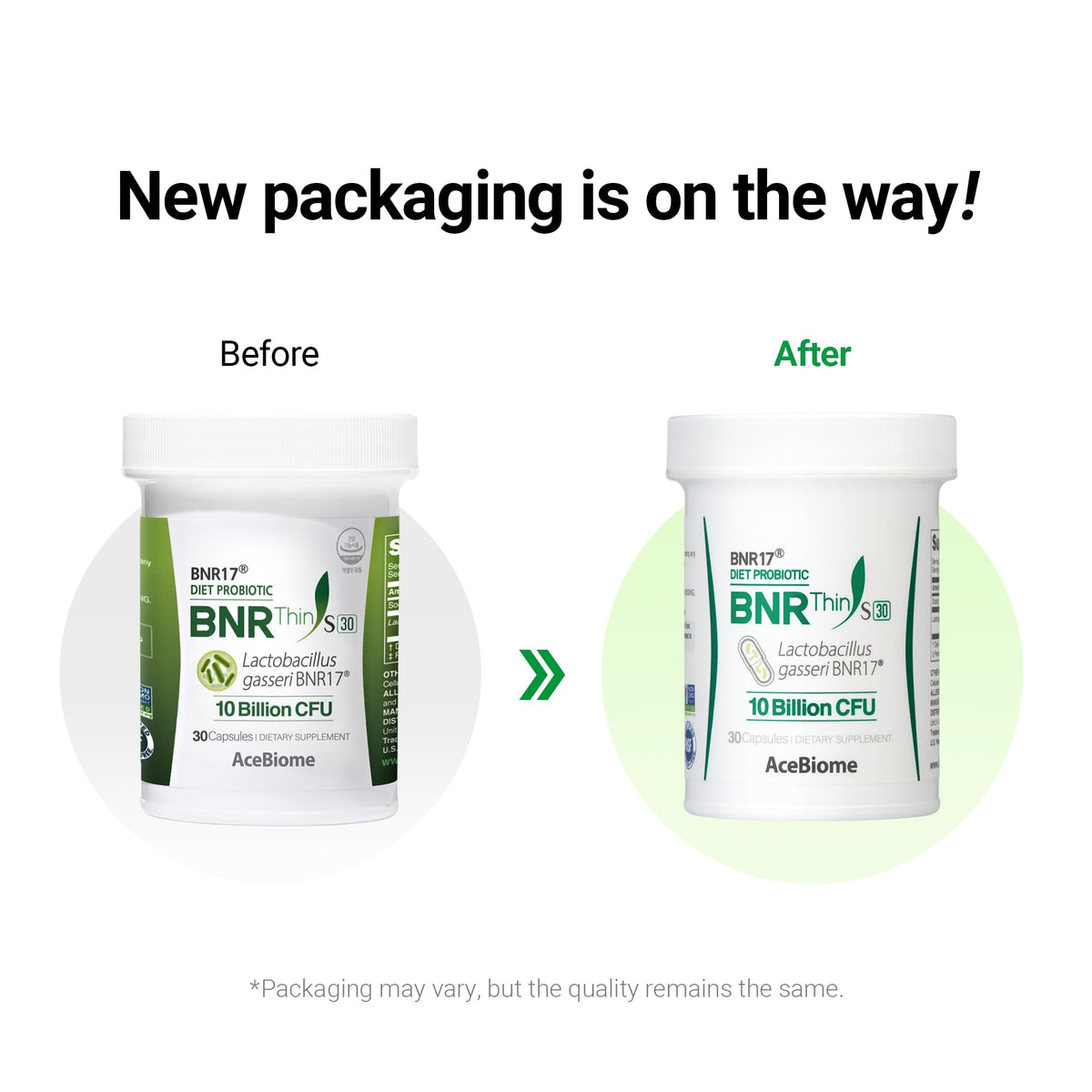 AceBiome BNRThin S30 capsules sur une table