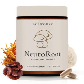 ACEWORKZ NeuroRoot Complément Alimentaire 10 Champignons 60 Capsules - Vue de face