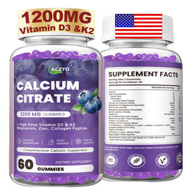 ACEYO Calcium Citrate Gummies 1200mg packaging front view