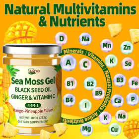 ACEYO Gel de Mousse de Mer 4-en-1 avec ingrédients naturels autour