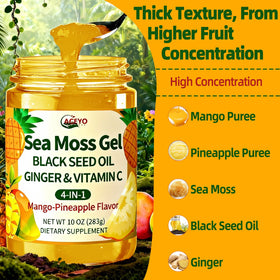 ACEYO Gel de Mousse de Mer dans un bol avec des fruits tropicaux