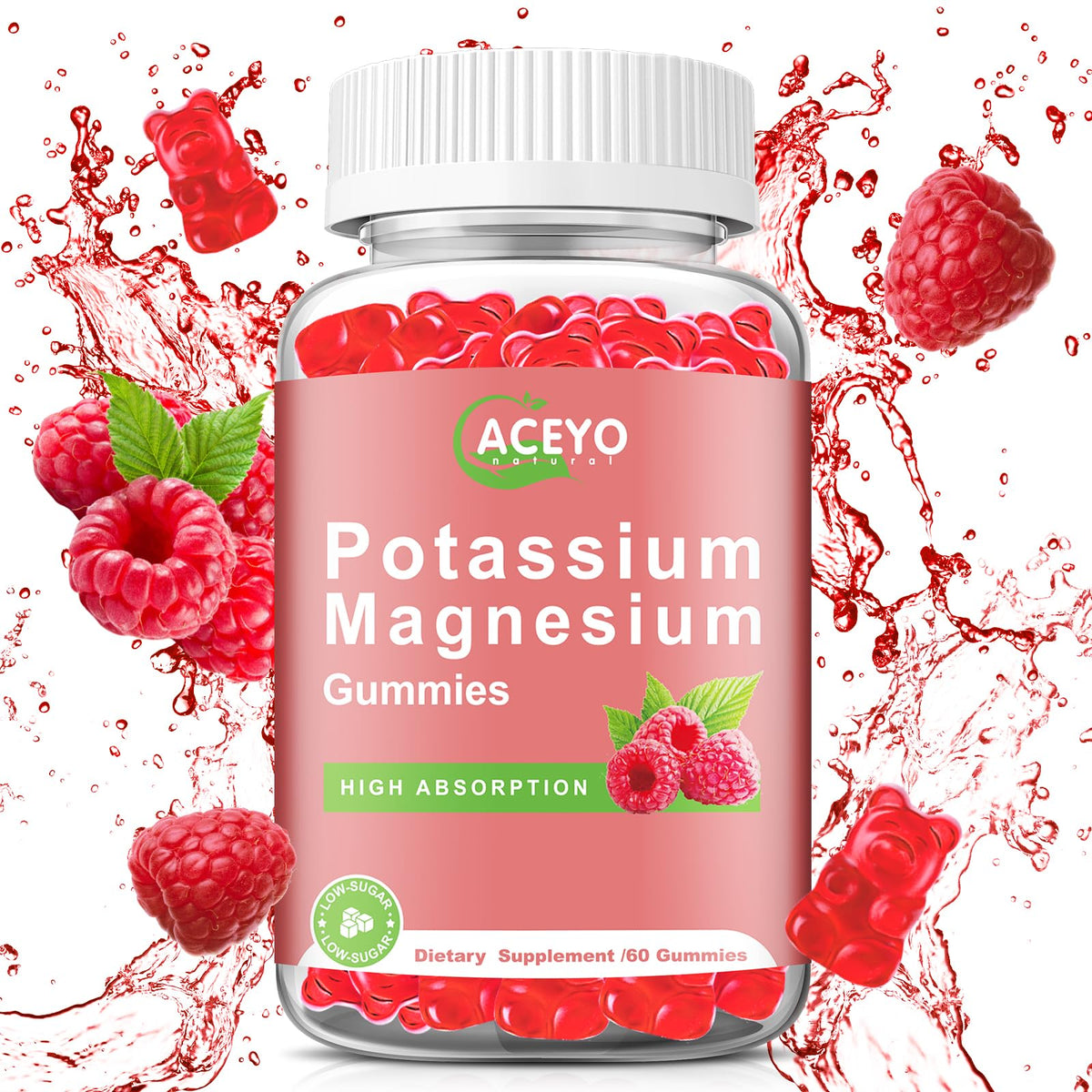 ACEYO gummies Potassium Magnésium 300 mg vue avant avec emballage