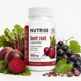 Achuhe capsules de betterave en bouteille vue de face
